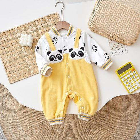 Autumn Dress Boy Baby Jumpsuit Cute Bear Outside Suit